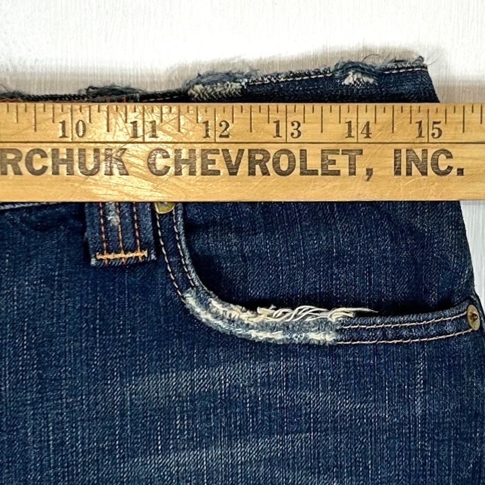 J.Crew Distressed Denim Mini Skirt Dark Wash Raw Hem 71902 Womens Size27 - Picture 6 of 8